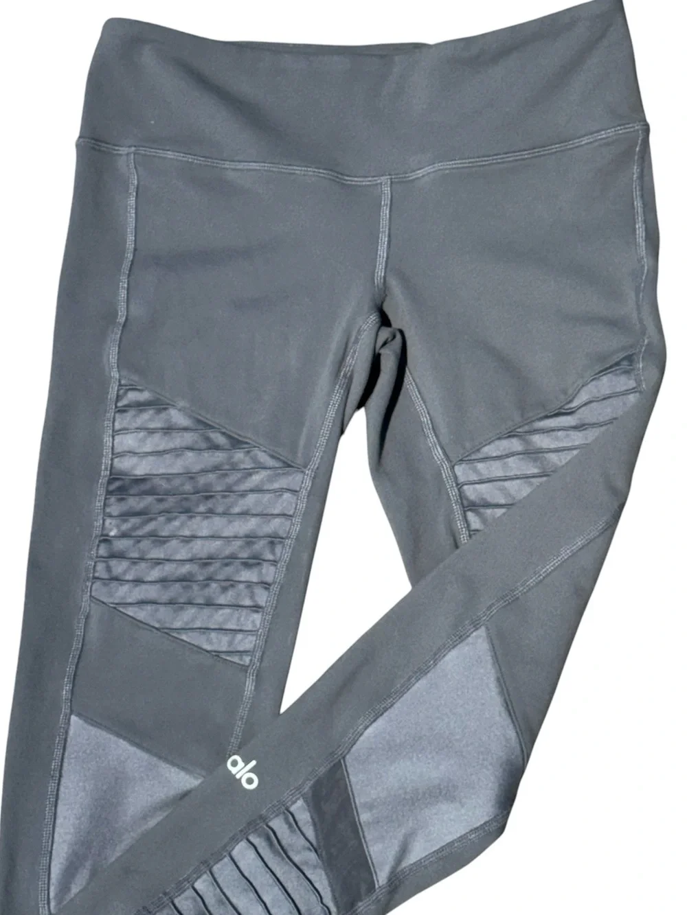 Alo Yoga Leggings Womens Size Small High-Waist Gray Moto athletic Performance